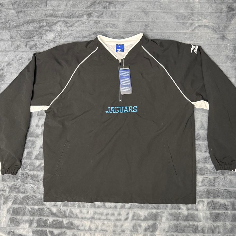 Mizuno Baseball WindLite Pullover Black Jaguars Quarter Zip Windshirt 350359 M